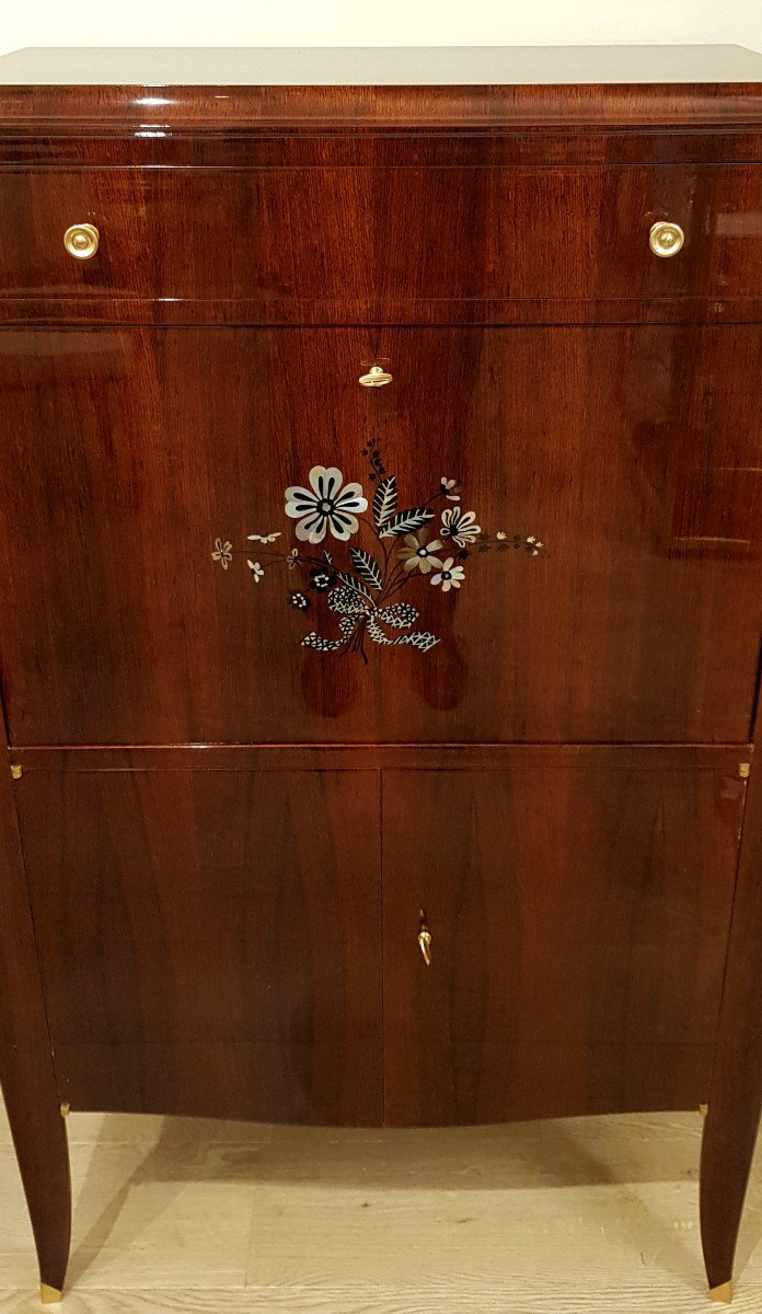 Jules Leleu Secretaire Palissandre & Marqueterie 1940-1945 -photo-1