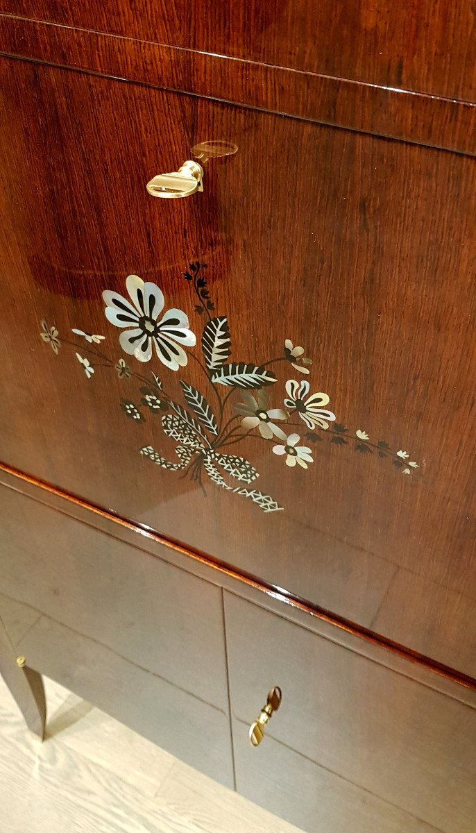 Jules Leleu Secretaire Palissandre & Marqueterie 1940-1945 -photo-3