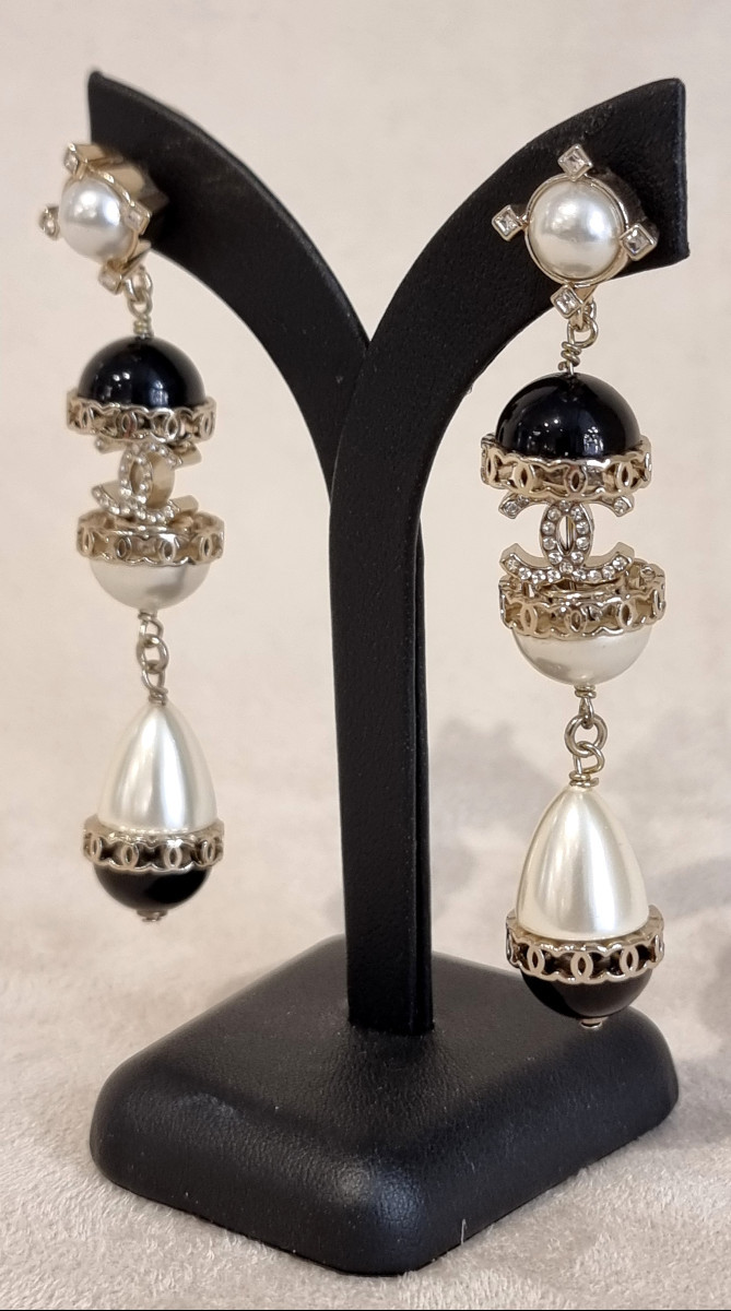 Chanel Paire De Boucles d'Oreilles Pendants -photo-3