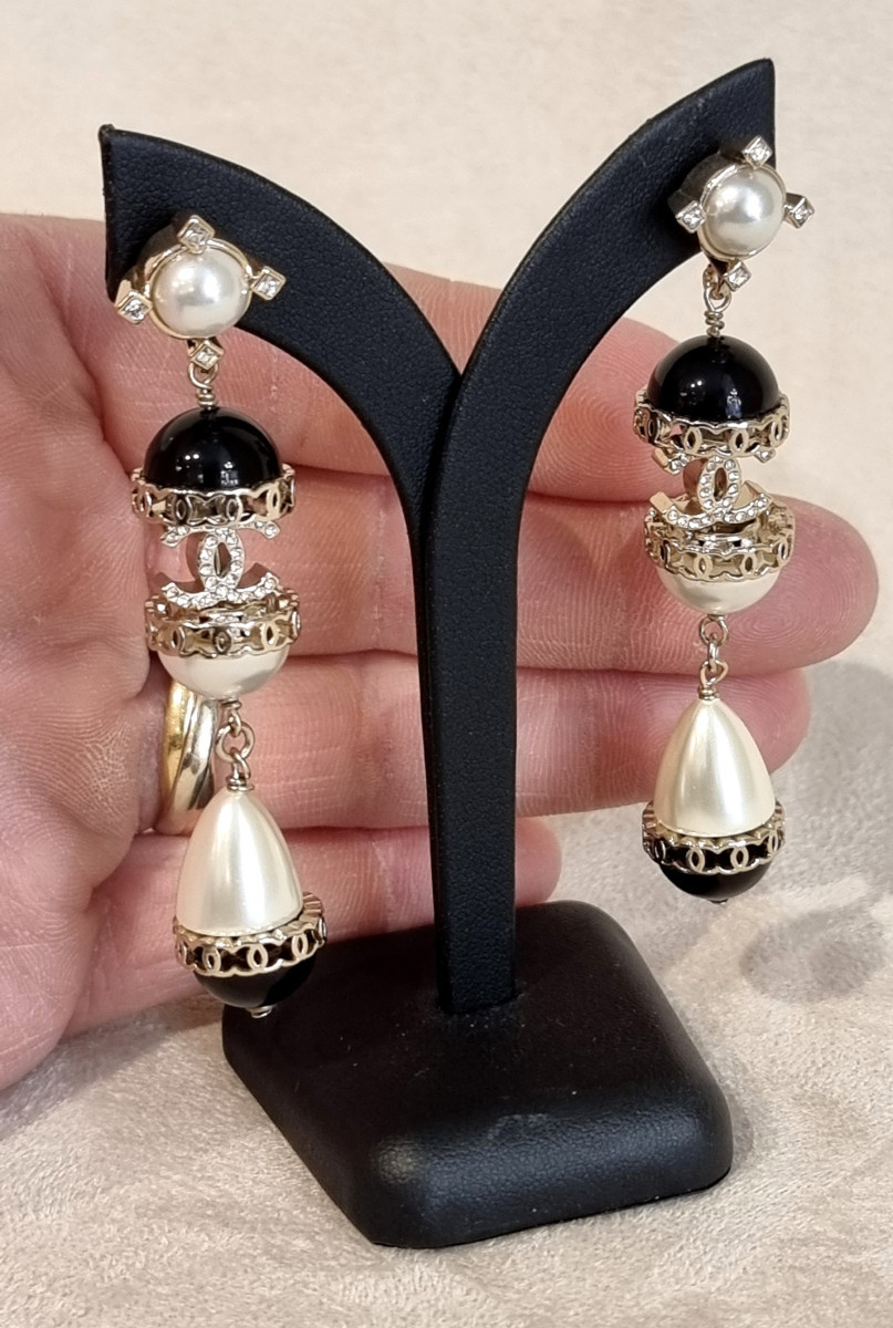 Chanel Paire De Boucles d'Oreilles Pendants -photo-5