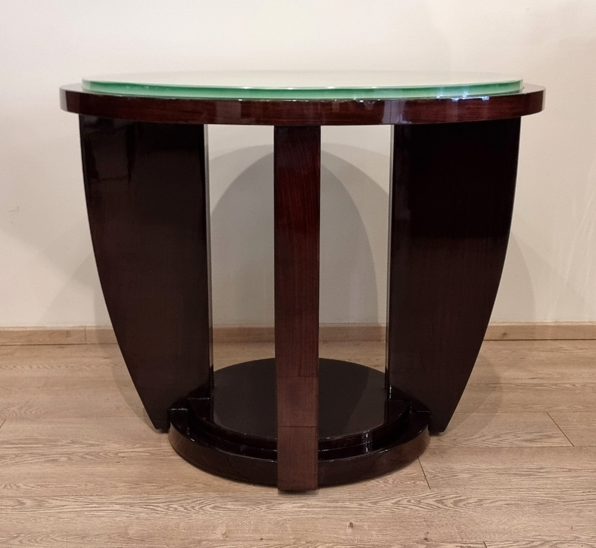 Table Important Guéridon En Palissandre & Dalle De Saint Gobain 1940-1950-photo-4