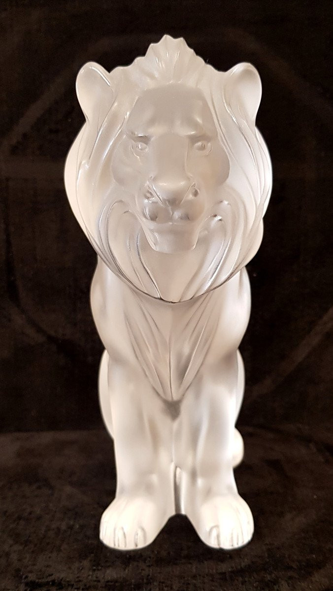 Marie Claude Lalique Lion Model Bamara Crystal  -photo-3