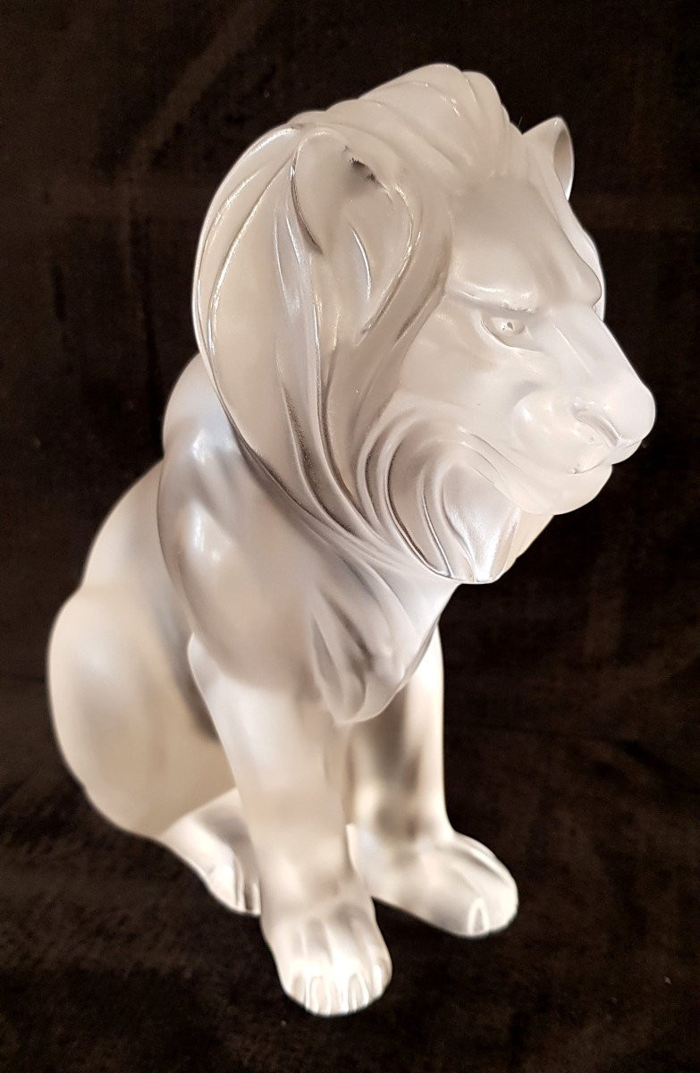 Marie Claude Lalique Lion Model Bamara Crystal  -photo-4