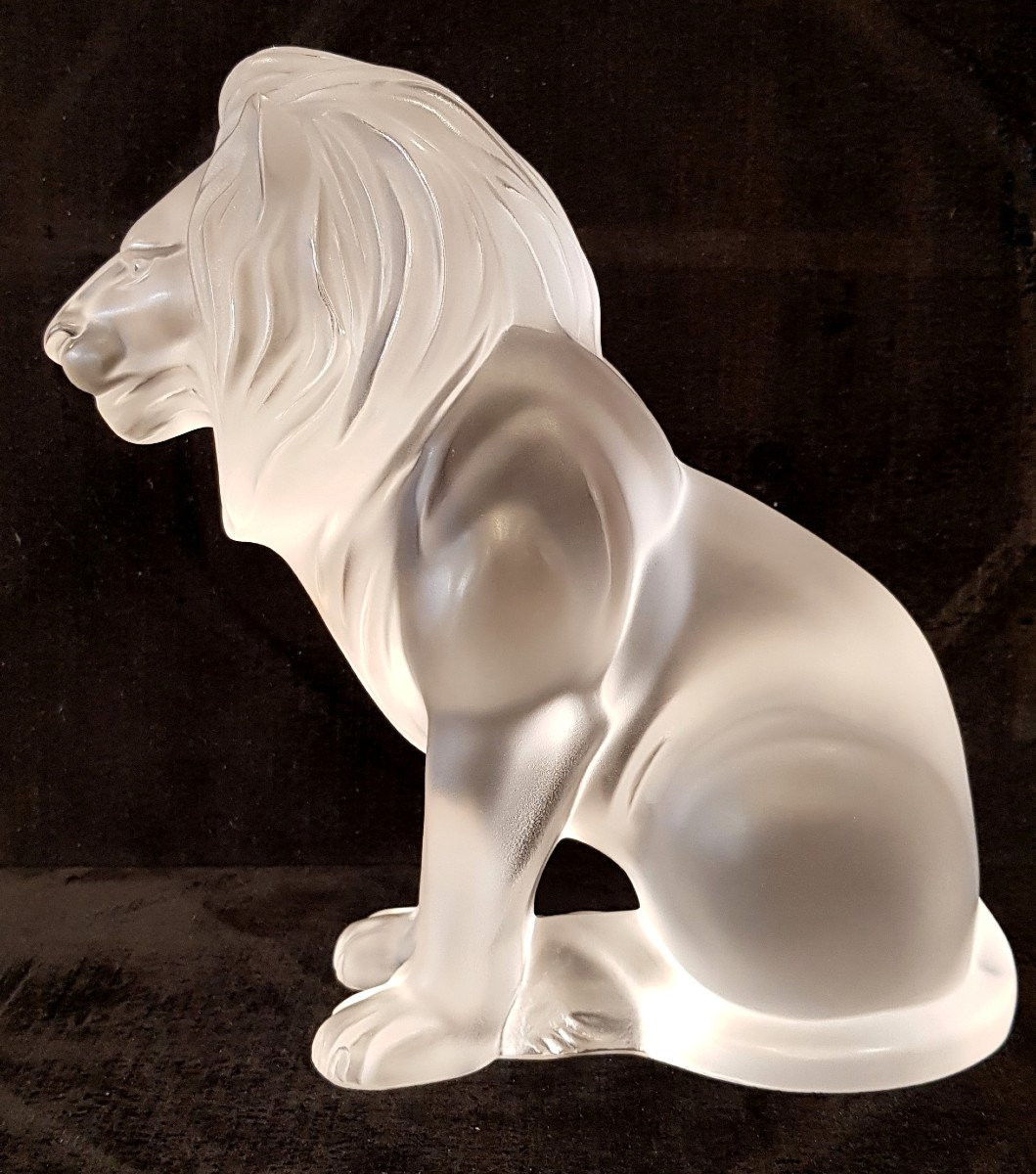 Marie Claude Lalique Lion Model Bamara Crystal  -photo-1