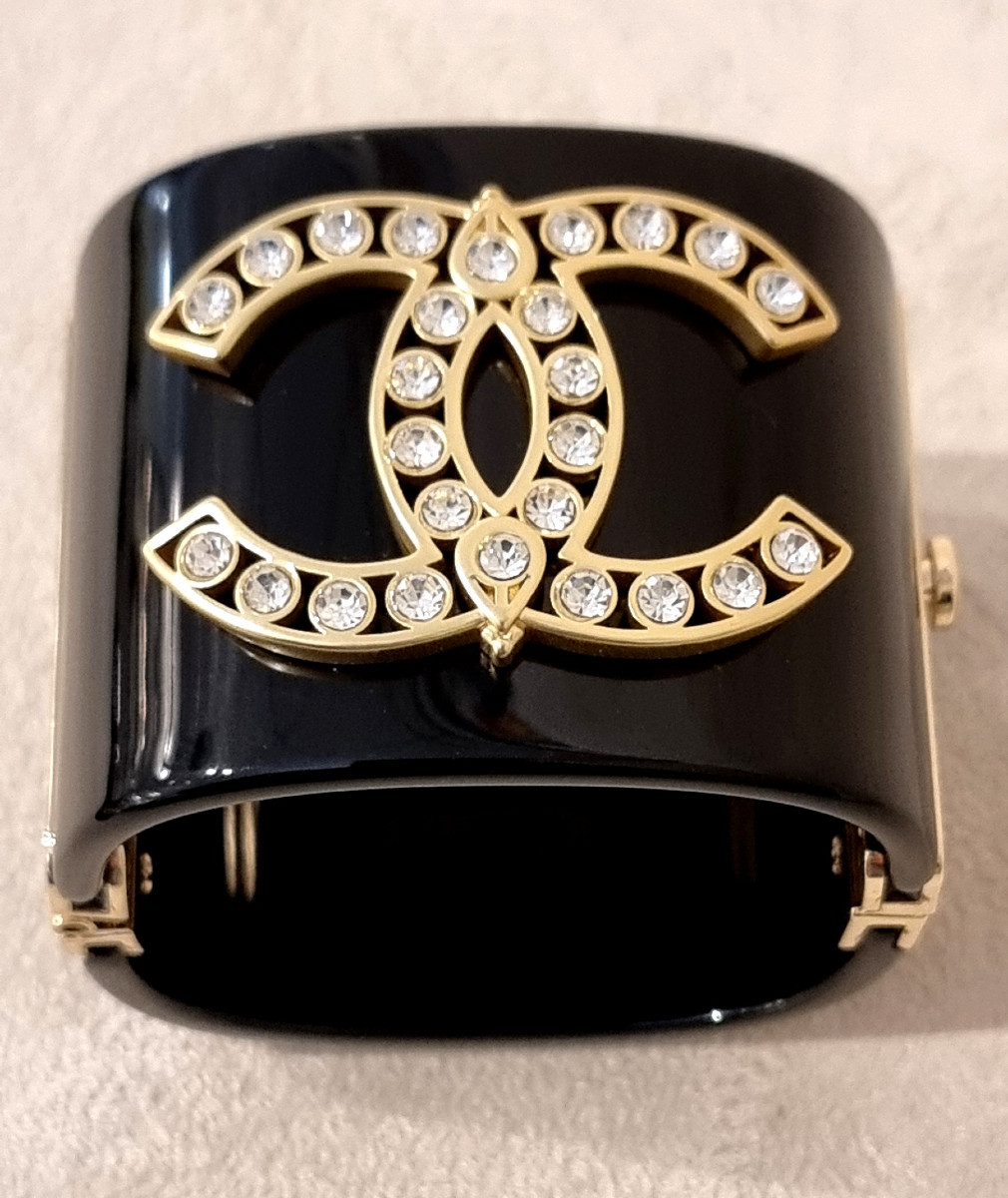 Chanel Crystal & Resin Cuff Bracelet -photo-2