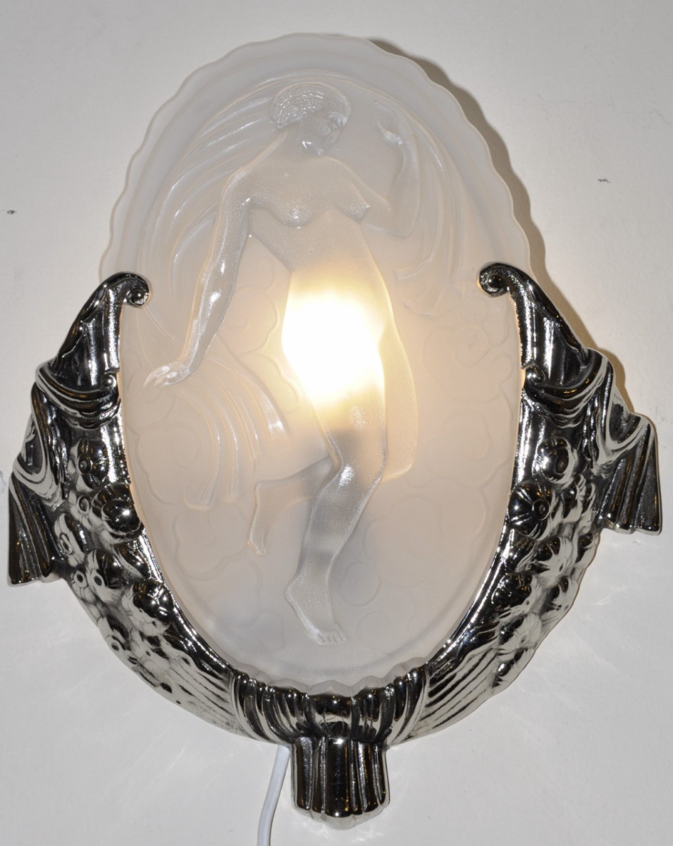 Muller Freres Pair Of Art Deco Wall Lights 1925-1930-photo-2