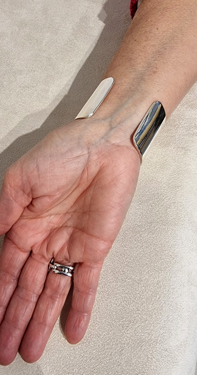 Hermès Vintage H Cuff In 925 Thousandths Silver-photo-4