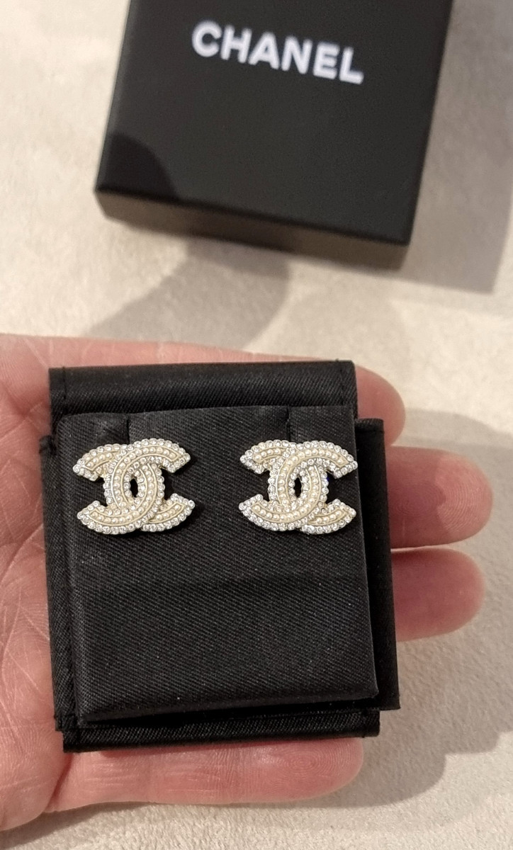 Chanel Pair Of Double Cc Earrings -photo-3