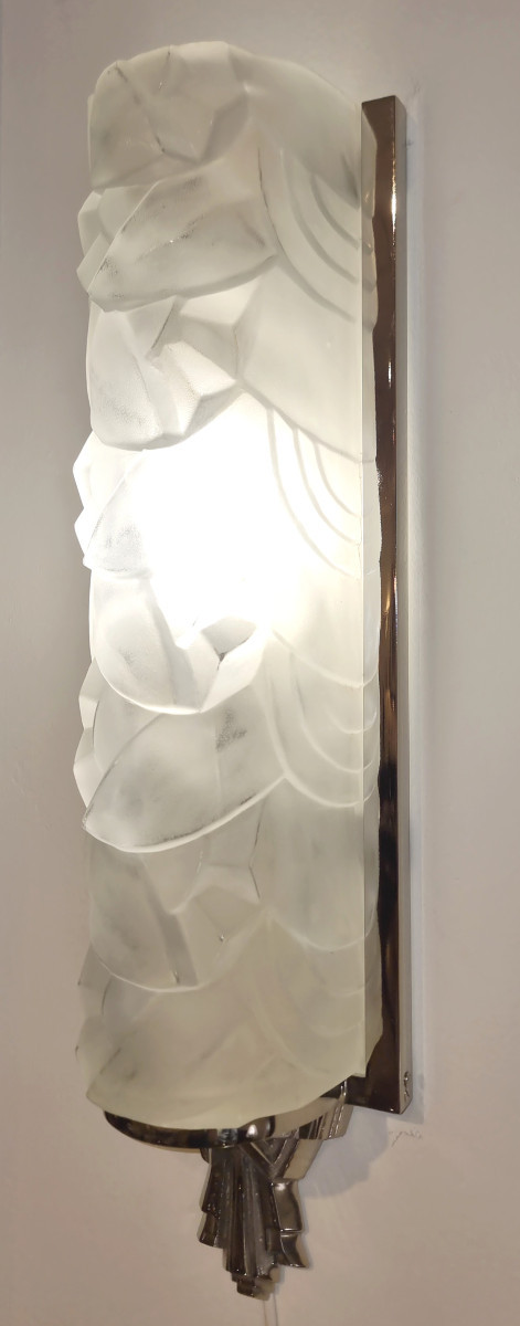 Degué André Guéron Pair Of Art Deco Sconces 1930 -photo-2