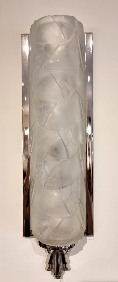 Degué André Guéron Pair Of Art Deco Sconces 1930 -photo-3