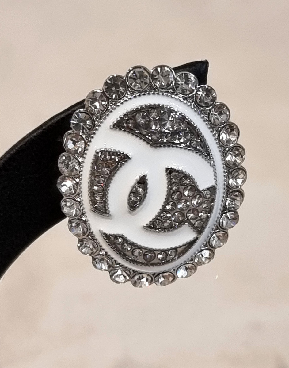 Chanel Double Cc Enamel & Crystal Earrings -photo-2