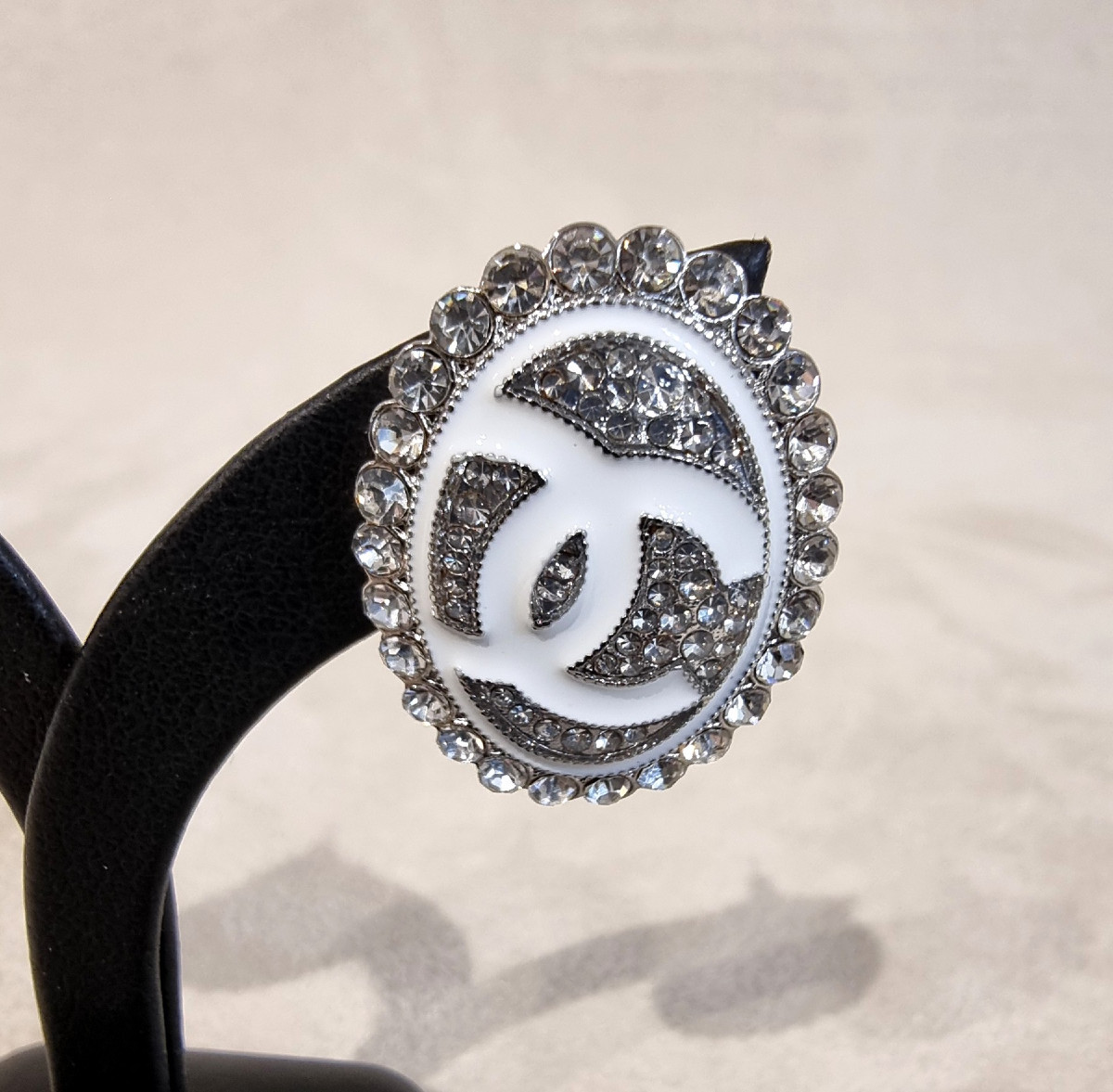 Chanel Double Cc Enamel & Crystal Earrings -photo-1