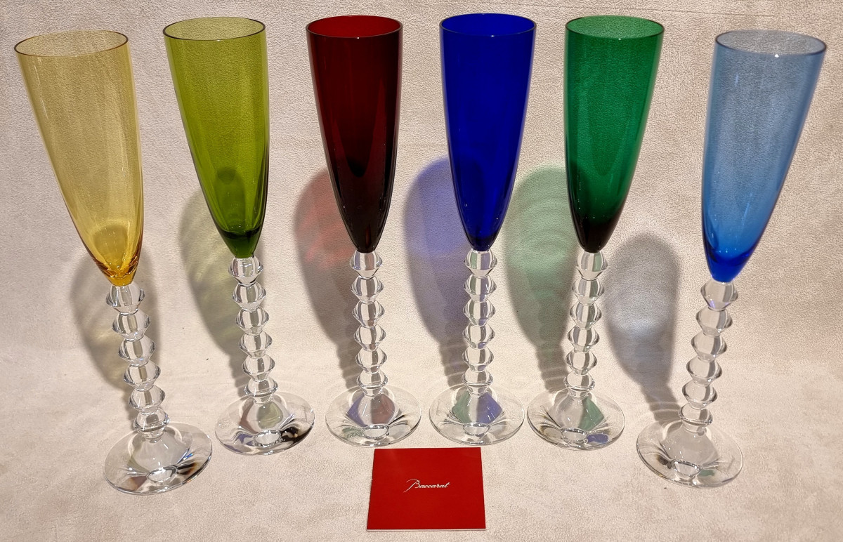 BACCARAT Modèle VEGA 6 Flûtes à Champagne en cristal-photo-3