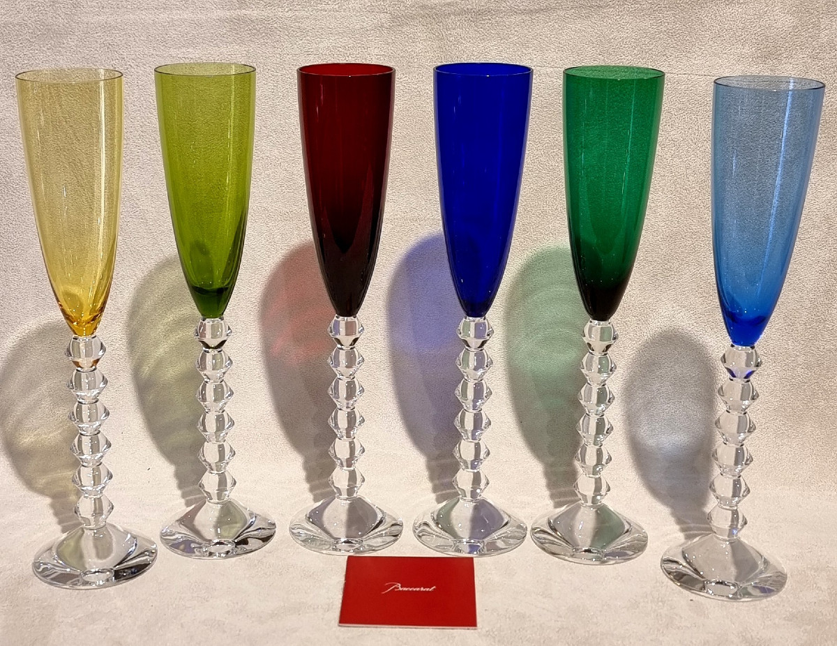 BACCARAT Modèle VEGA 6 Flûtes à Champagne en cristal-photo-1