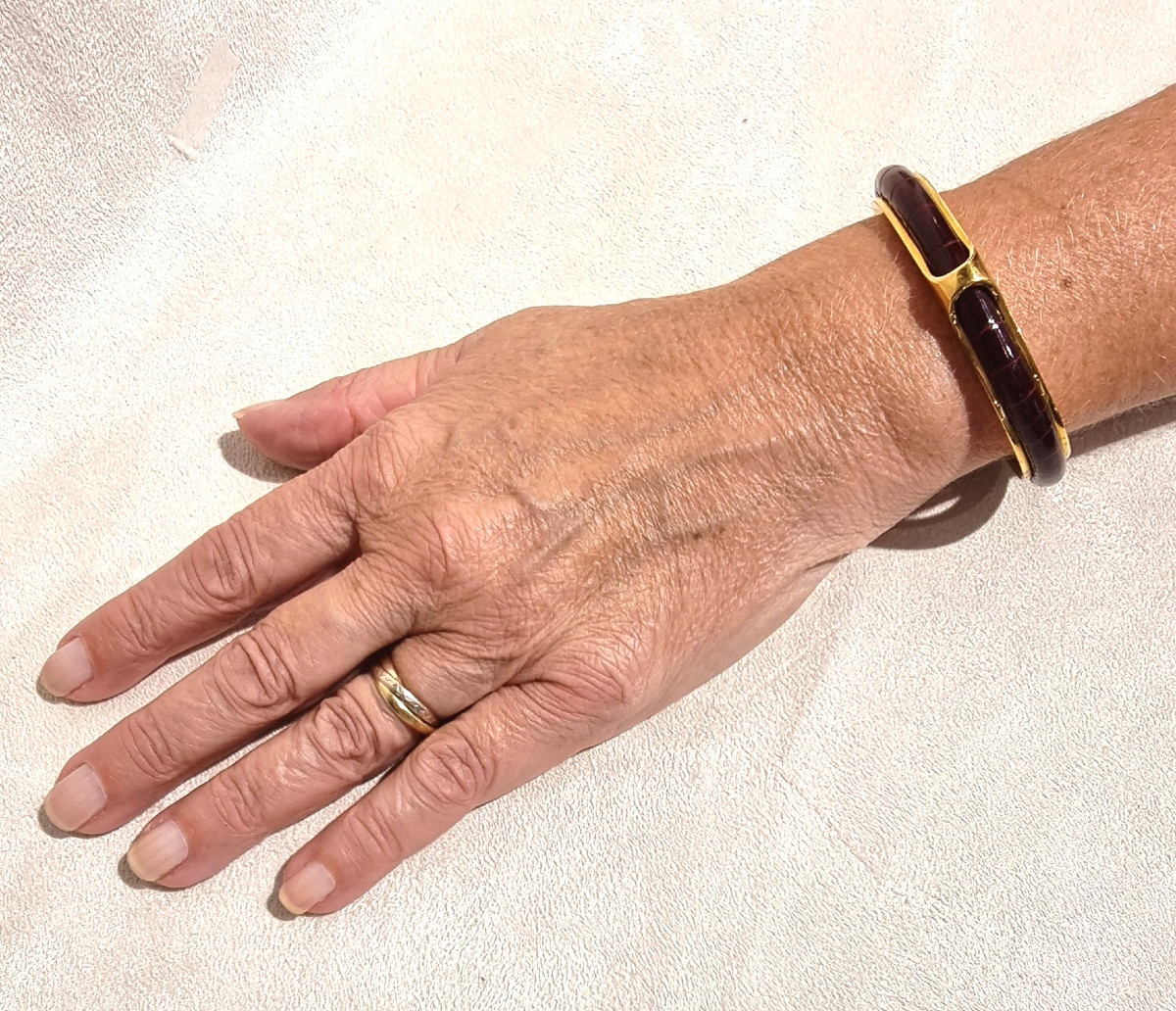 Hermès Kyoto Bracelet Gold Plated & Alligator -photo-4