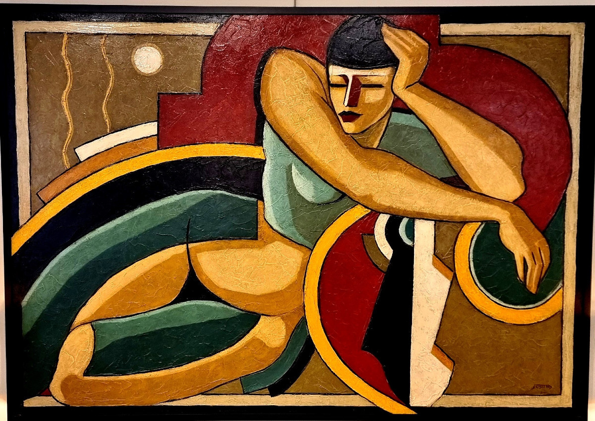 Stéphane GISCLARD HUILE SUR TOILE Le Modèle 100 Figures de 1995  