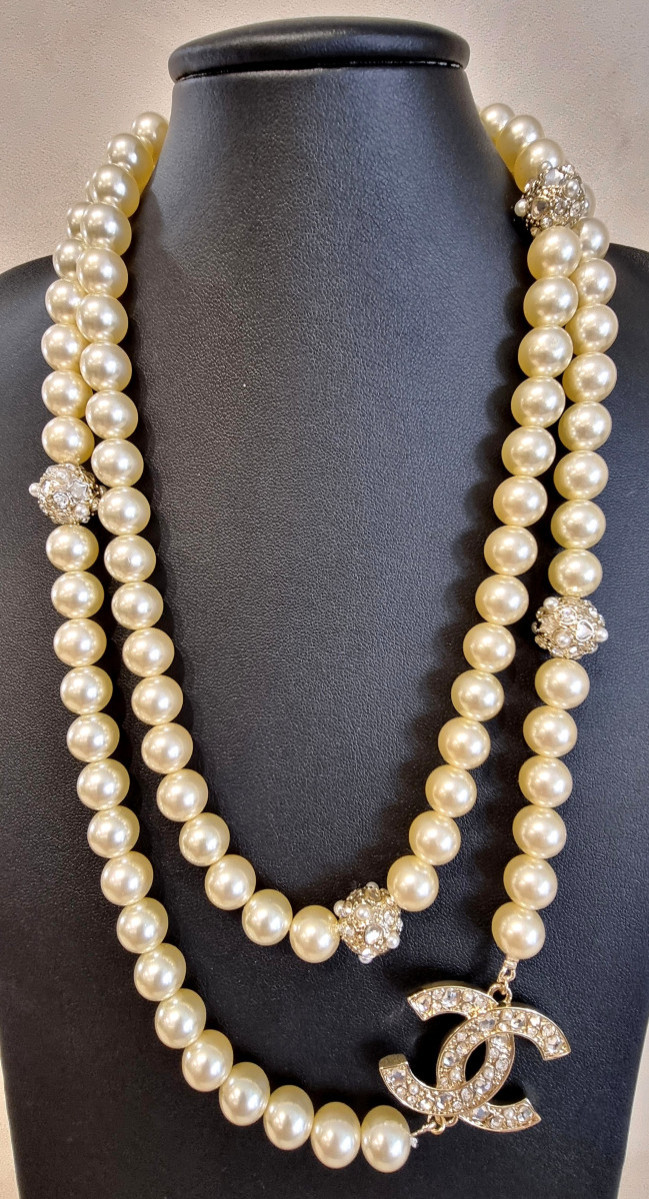 CHANEL Important SAUTOIR perles de verre & cristal-photo-2