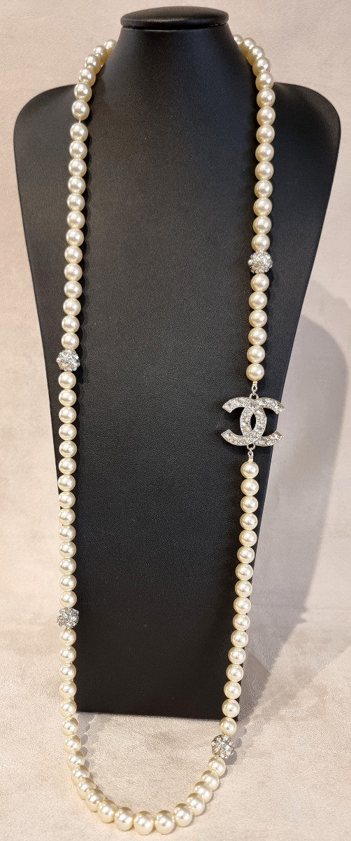 CHANEL Important SAUTOIR perles de verre & cristal-photo-3