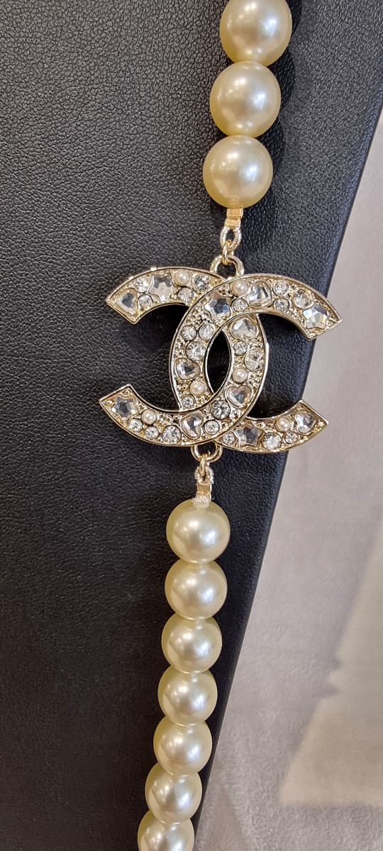 CHANEL Important SAUTOIR perles de verre & cristal-photo-1