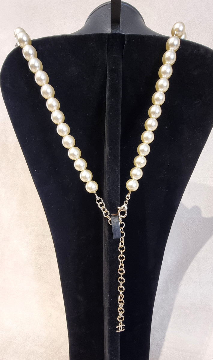 CHANEL Important SAUTOIR perles de verre & cristal-photo-5