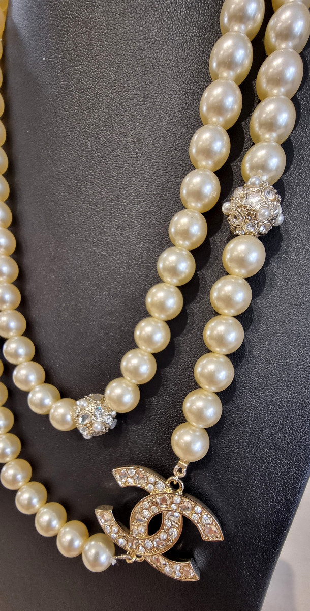 CHANEL Important SAUTOIR perles de verre & cristal-photo-7