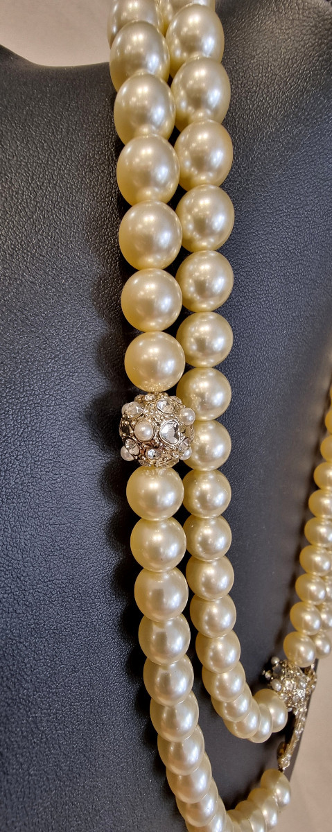 CHANEL Important SAUTOIR perles de verre & cristal-photo-8