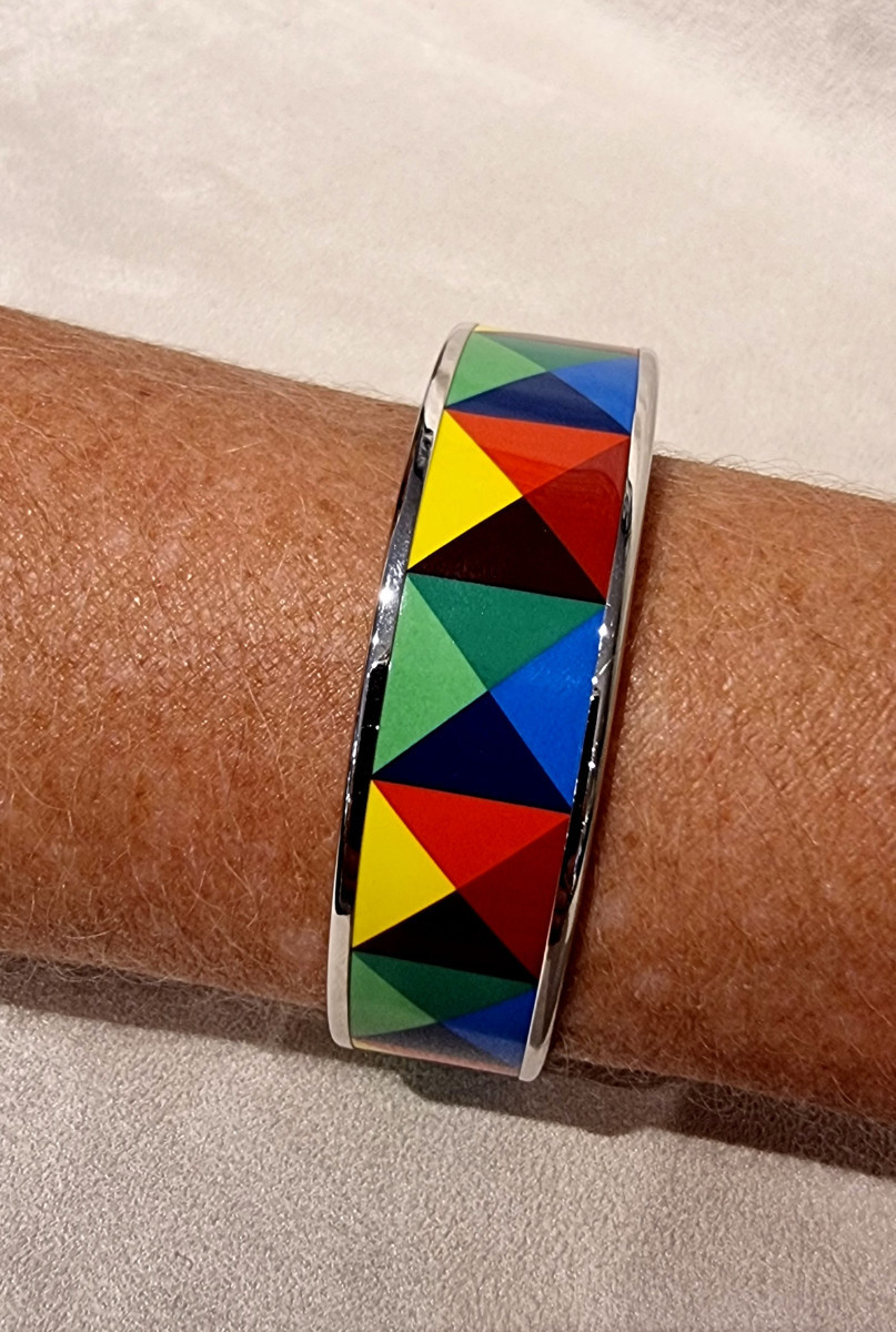 Hermès Bracelet Palladium Silver & Enamel -photo-2