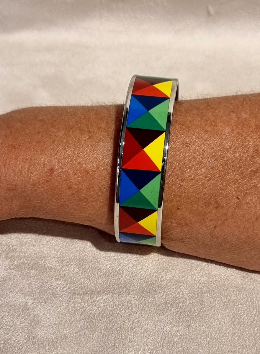Hermès Bracelet Palladium Silver & Enamel -photo-3