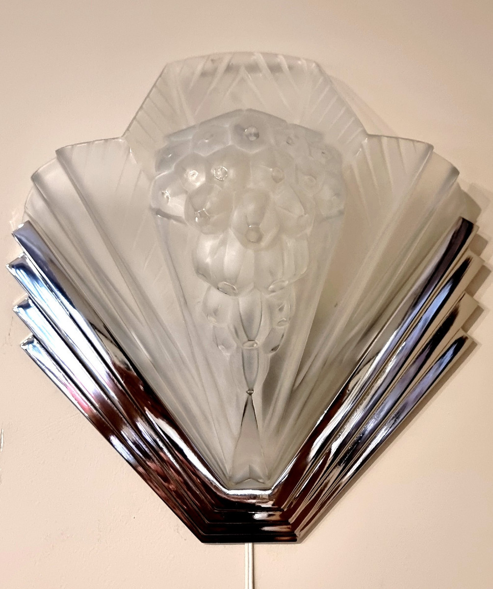 PETITOT Paire D'Appliques Art Déco 1930