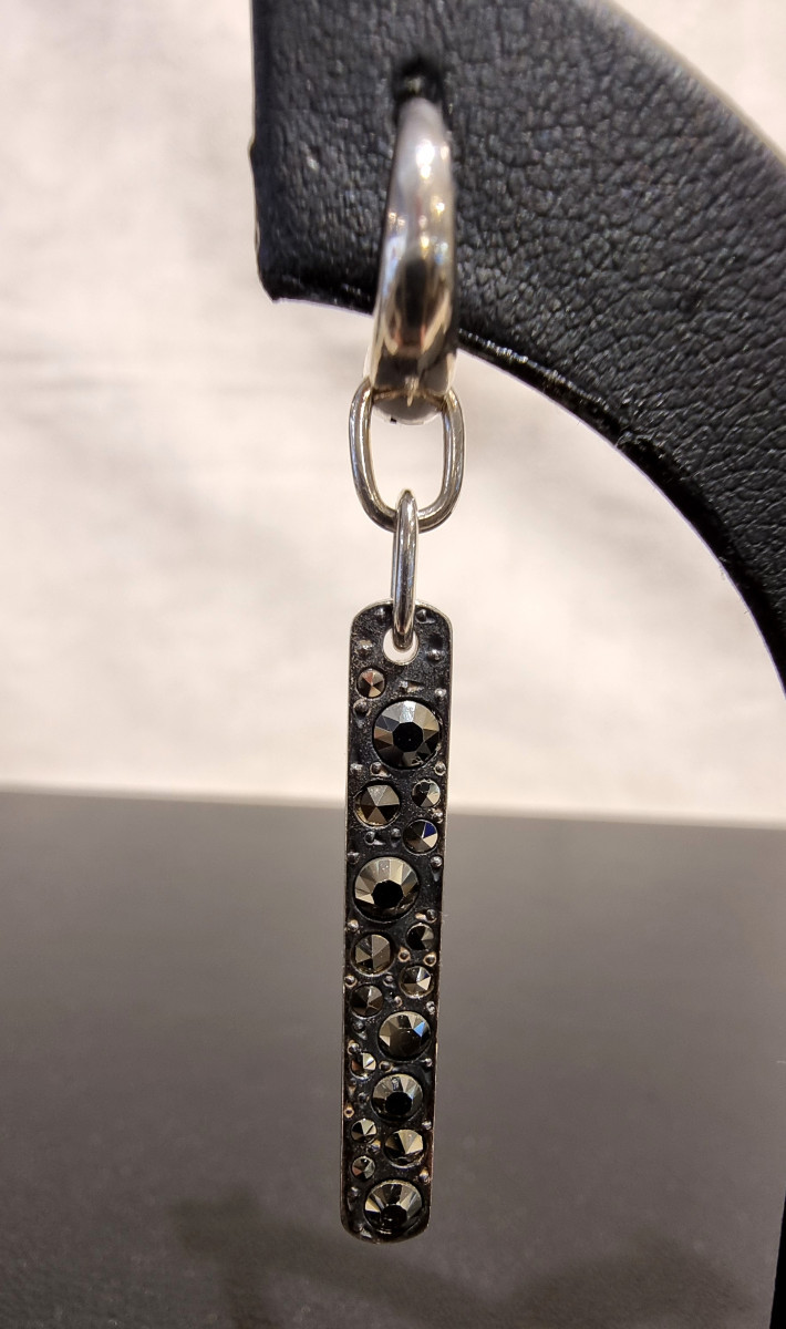 Pomellato Collection 67 Pair Of Silver & Marcasite Pendant Earrings  -photo-1
