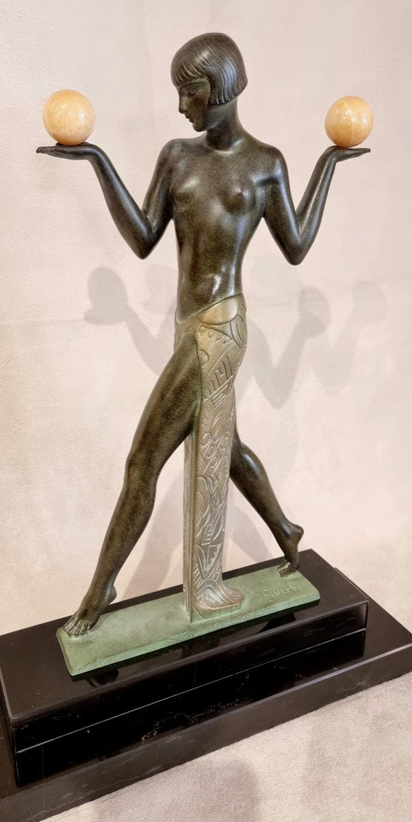 Raymonde Guerbe Max Le Verrier Sculpture Art Déco Espana Aux Boules -photo-4