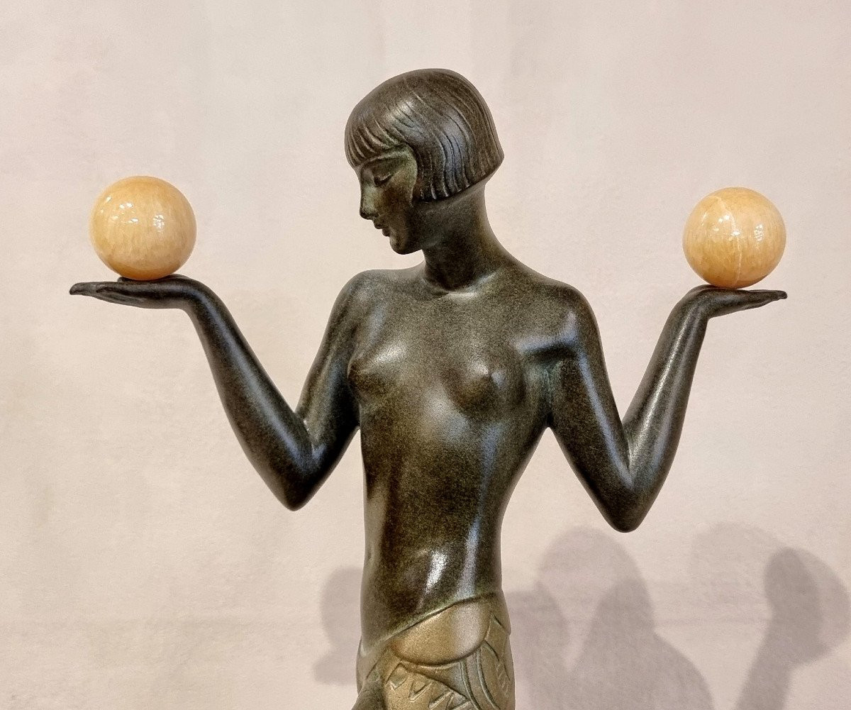 Raymonde Guerbe Max Le Verrier Sculpture Art Déco Espana Aux Boules -photo-2