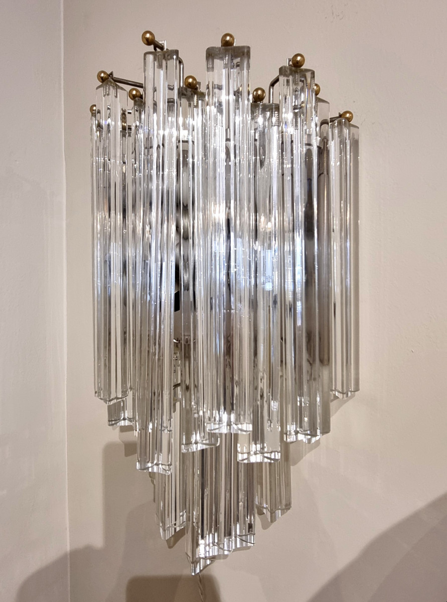 VENINI Italie Paire D'APPLIQUES Design 1970