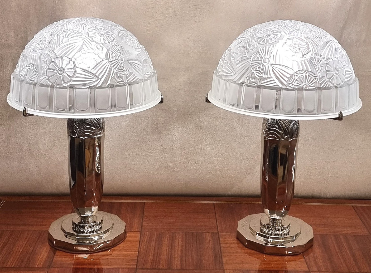 Hettier Vincent Pair Of Art Deco Lamps 1930-photo-3