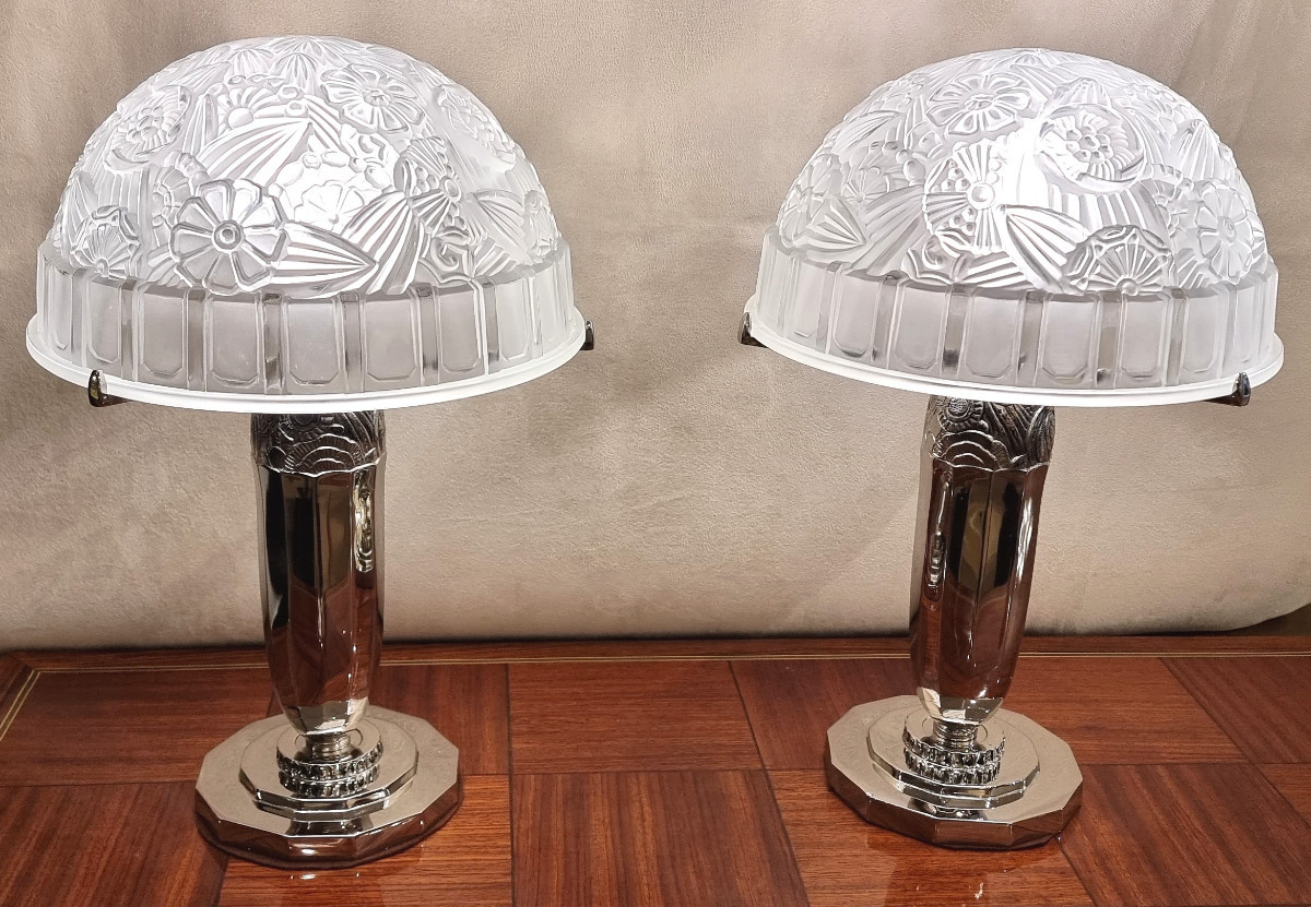 Hettier Vincent Pair Of Art Deco Lamps 1930
