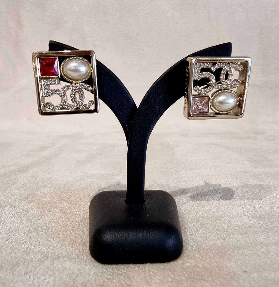 Chanel Pair Of 5 Double Cc Earrings 