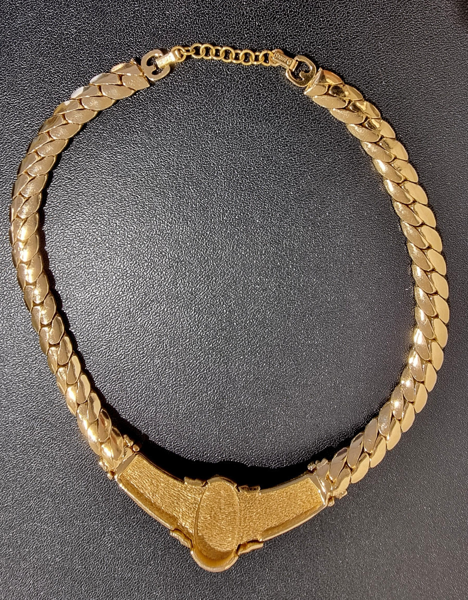 Grossé Gold Choker Necklace With Cabochon Pearl -photo-2