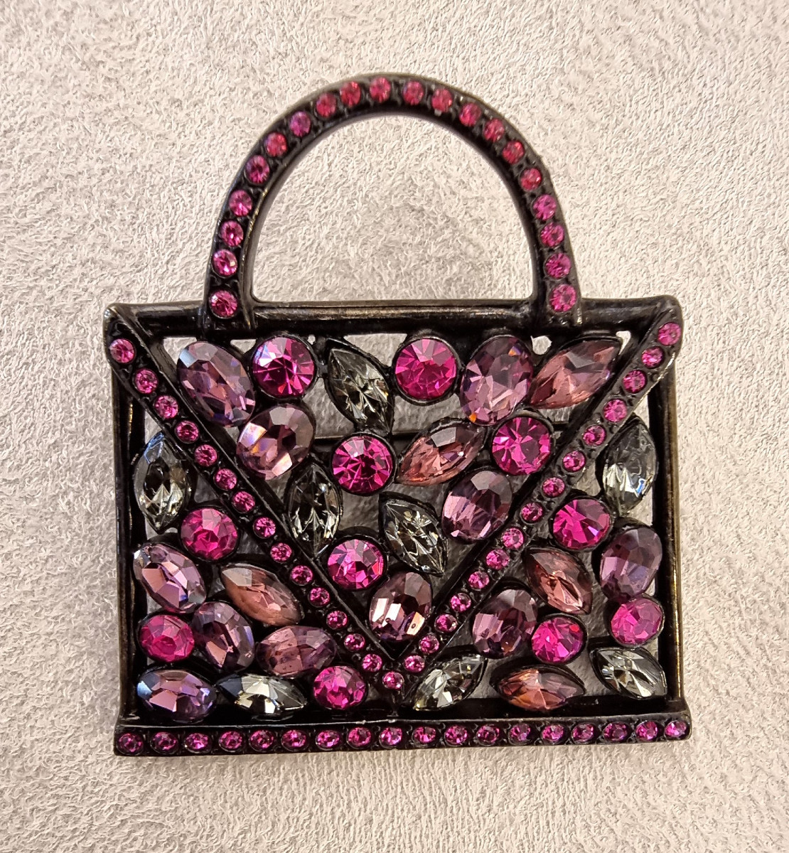 Jean-louis Scherrer Red Crystal Bag Brooch 