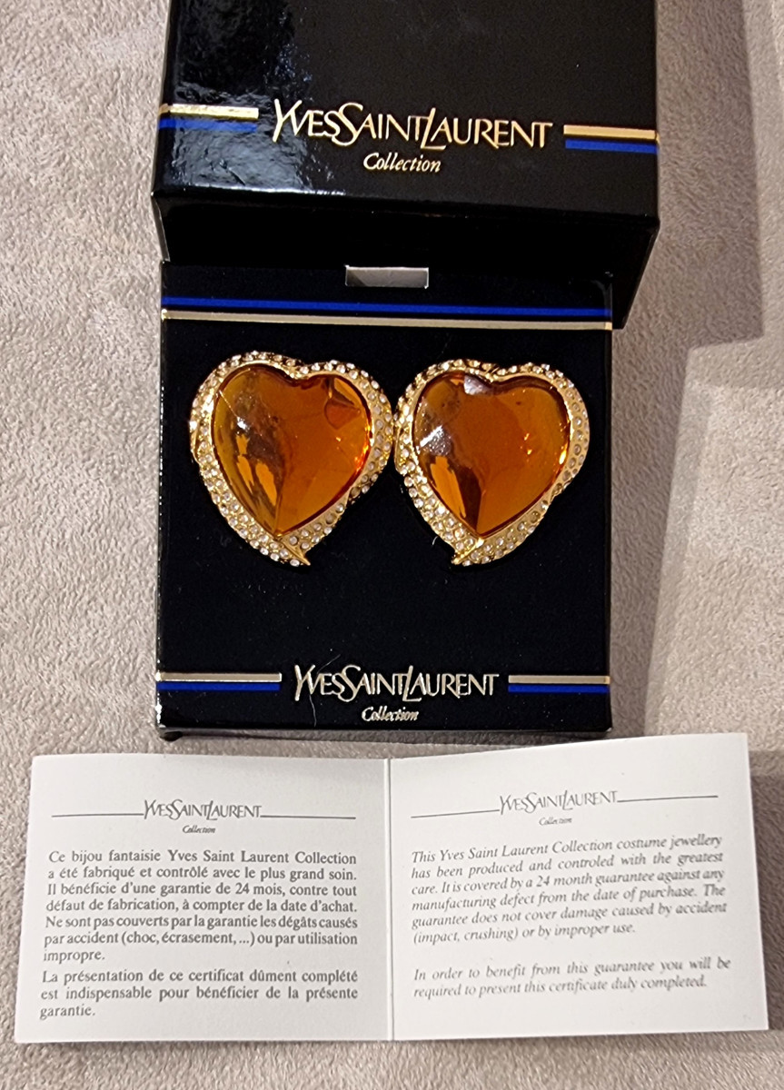Ysl Yves Saint Laurent Pair Of Ear Clips 1980-1990-photo-1