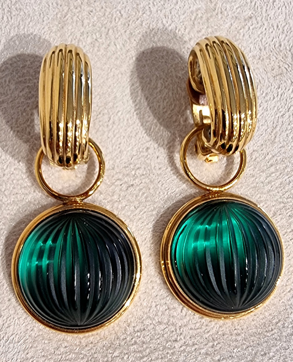 Lalique Pair Of Nerita Model Ear Clips-photo-3