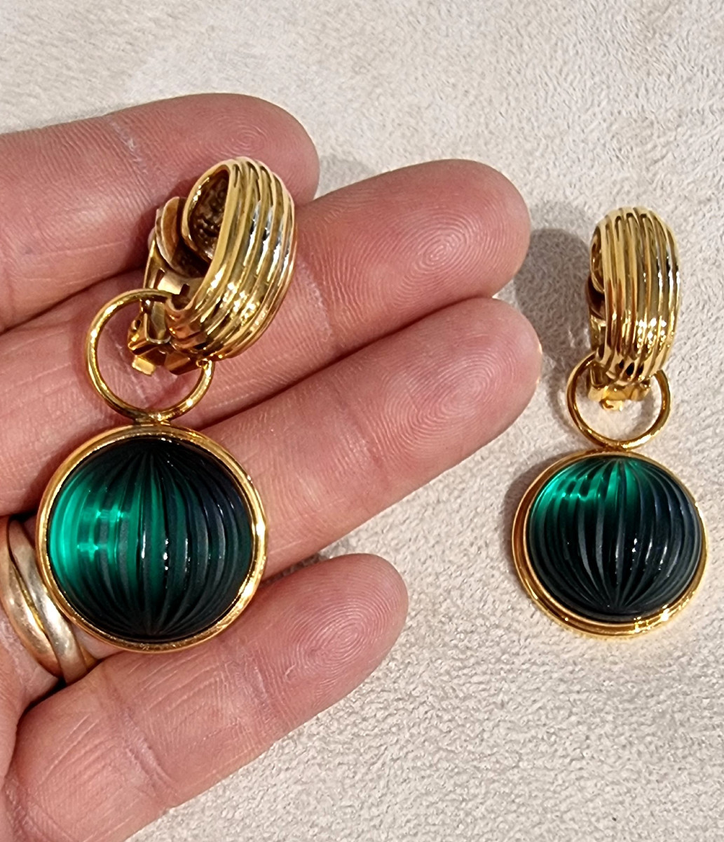Lalique Pair Of Nerita Model Ear Clips-photo-1