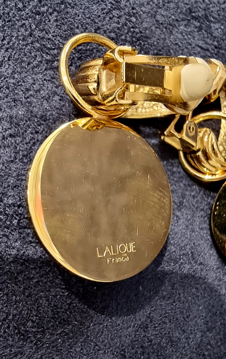 Lalique Pair Of Nerita Model Ear Clips-photo-5