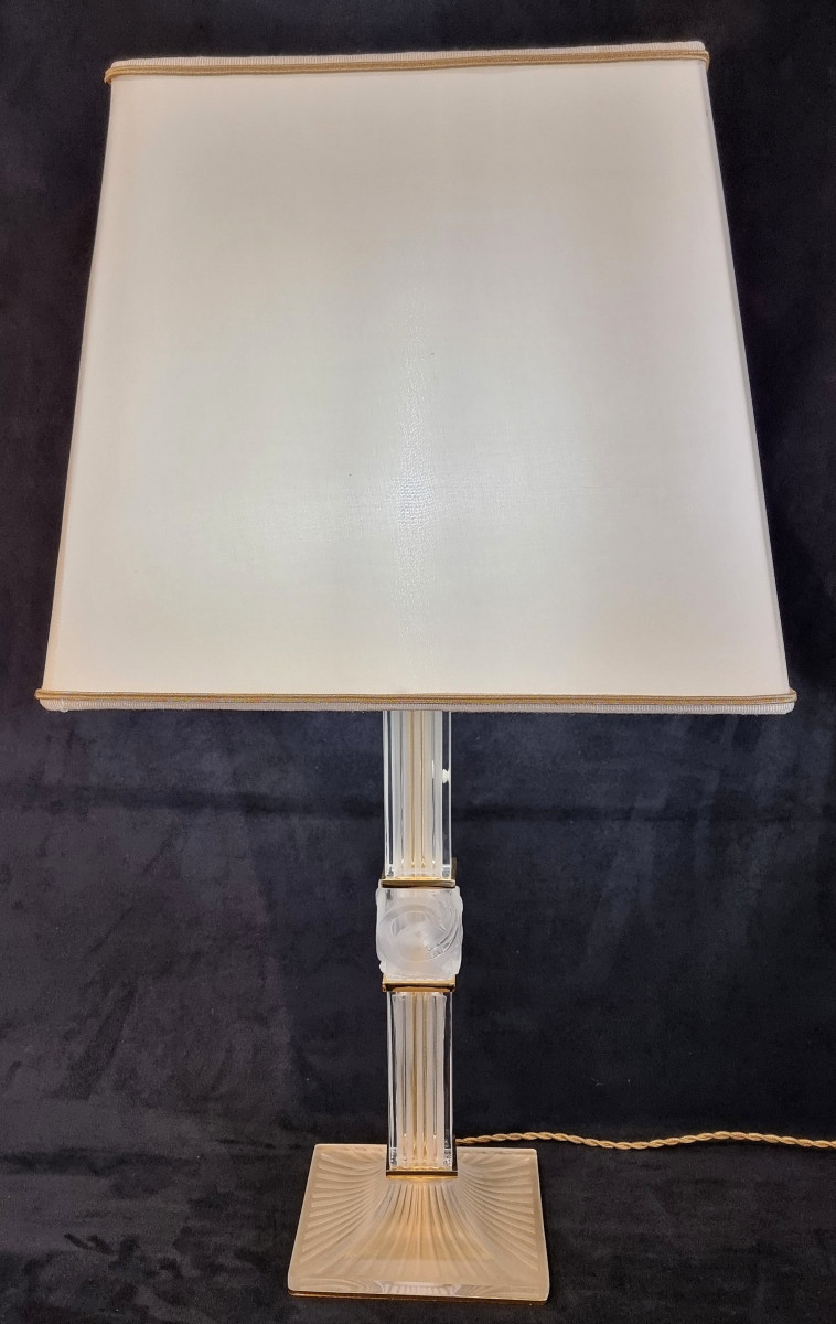 Marc Lalique Lampe Joséphine En Cristal 1970 -photo-2