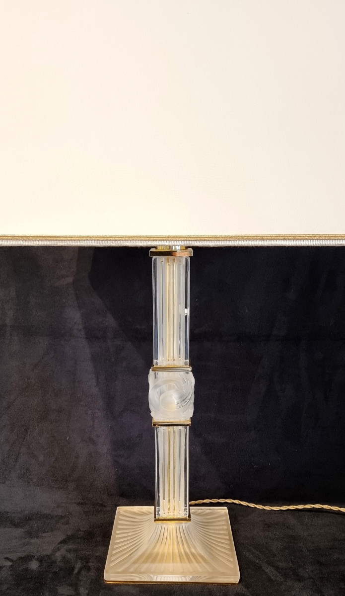 Marc Lalique Lampe Joséphine En Cristal 1970 -photo-6