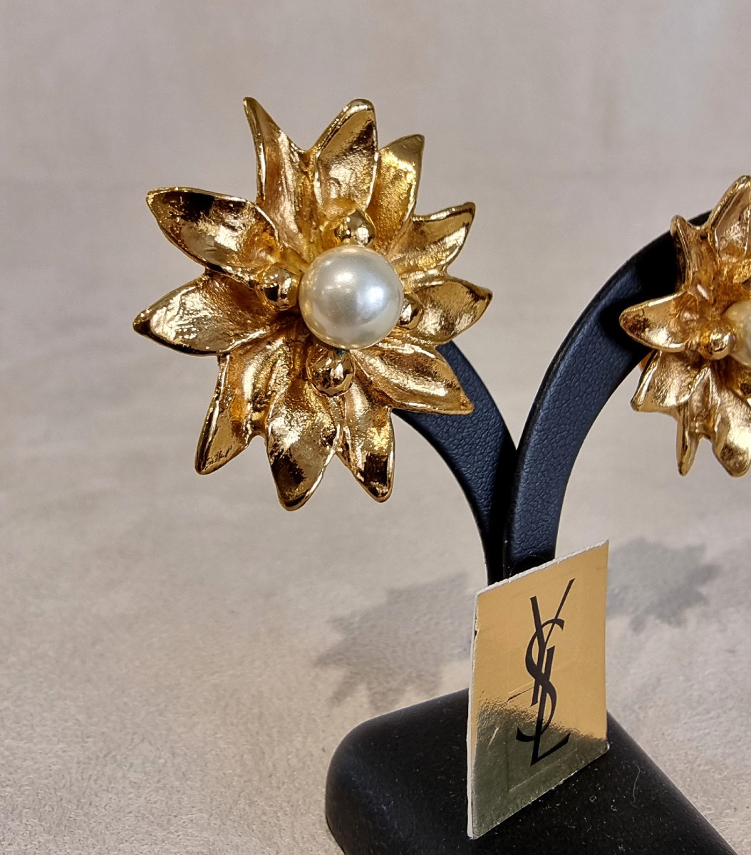 YSL YVES SAINT LAURENT Paire de Clips D'Oreilles-photo-3