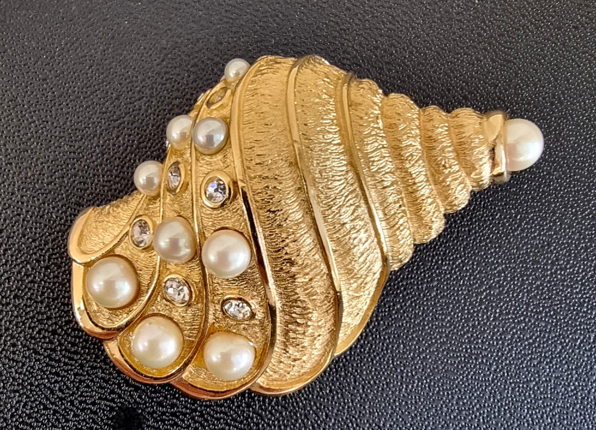 Christian DIOR BROCHE Coquillage Vintage 1980-1990-photo-2