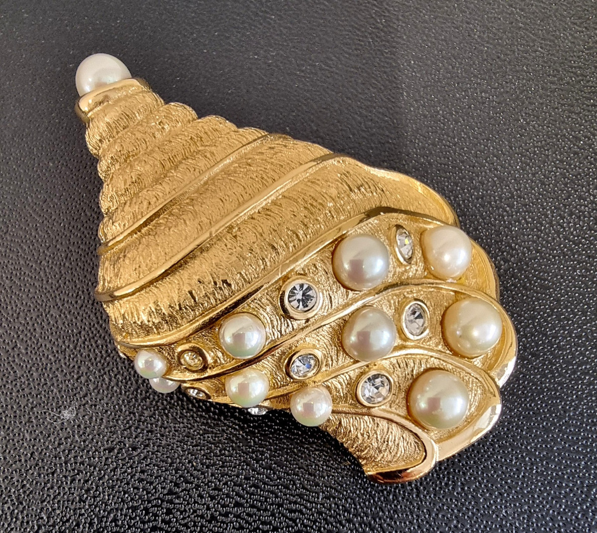 Christian DIOR BROCHE Coquillage Vintage 1980-1990-photo-3