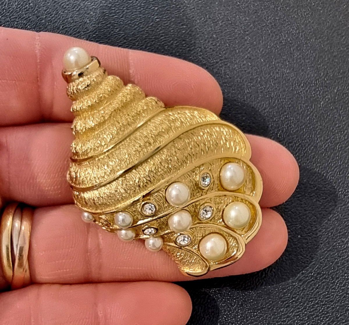 Christian DIOR BROCHE Coquillage Vintage 1980-1990-photo-3