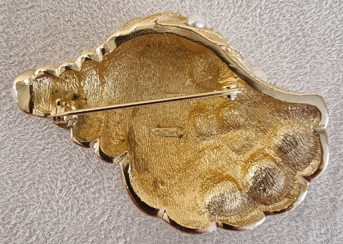 Christian DIOR BROCHE Coquillage Vintage 1980-1990-photo-4