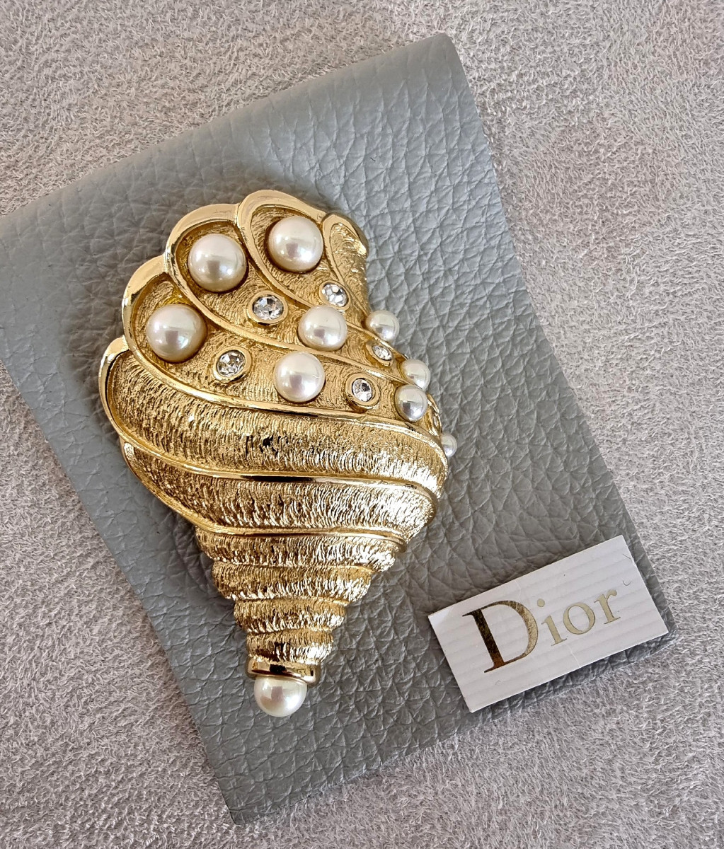 Christian DIOR BROCHE Coquillage Vintage 1980-1990